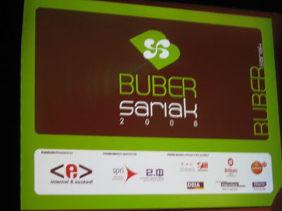 Pantalla de presentación de los Premios Buber 2008