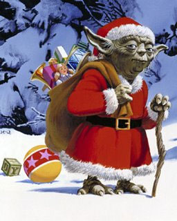 Yoda disfrazado de Santa Claus