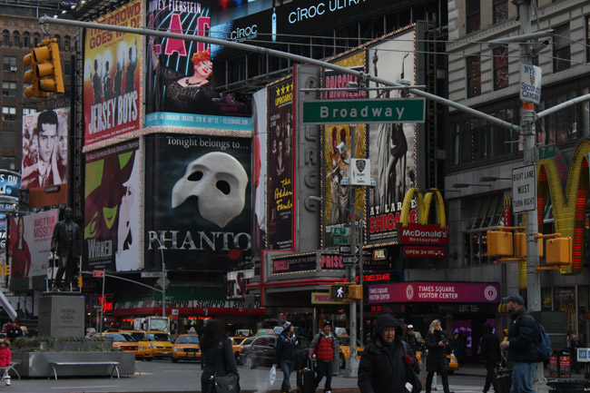 Anuncios de musicales en Times Square