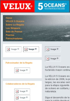 Captura de pantalla de la web Velux 5 Oceans con IE.